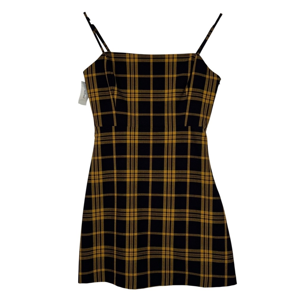 Wilfred‎ Aritzia Plaid Mini Dress Size 0 A-Line Adjustable Strap Academia NWT
